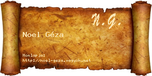 Noel Géza névjegykártya